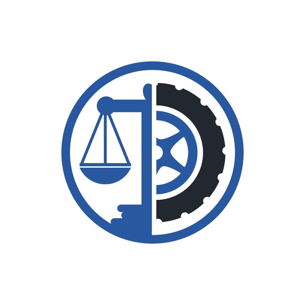 Transport law vector logo design template. Tire and balance icon design