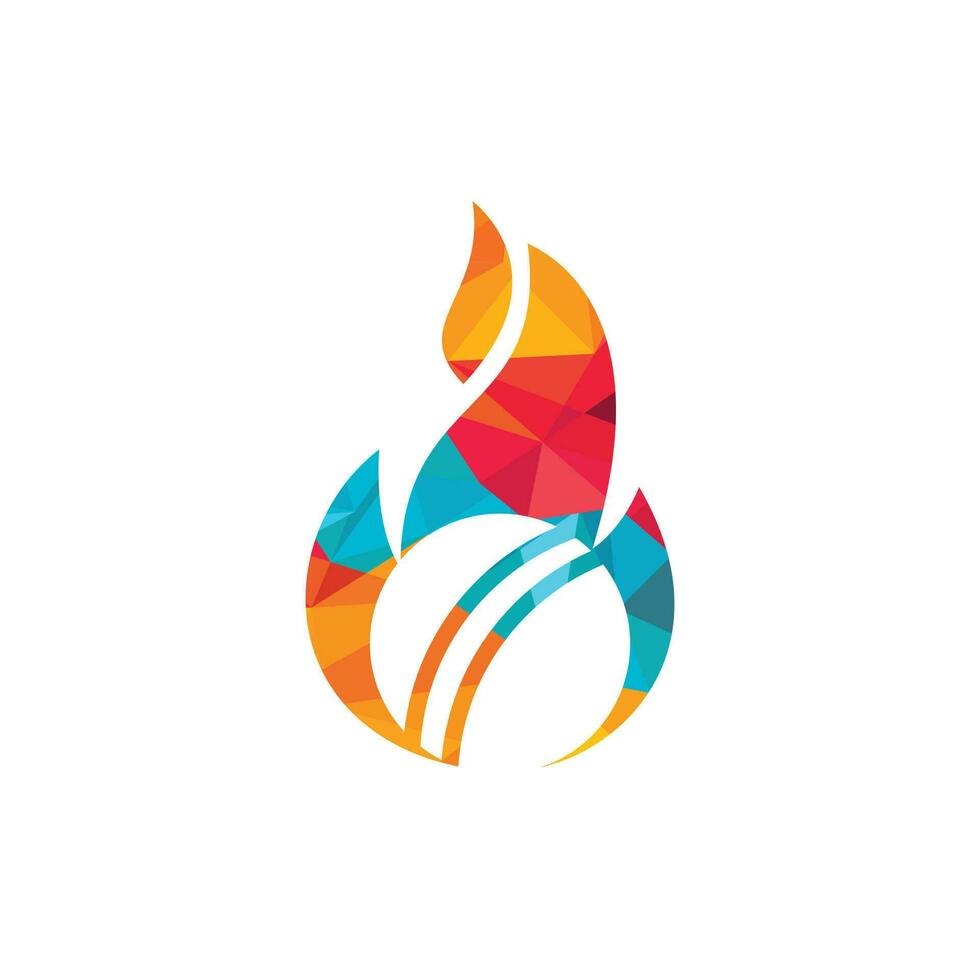 Cricket sports vector logo design. Flaming cricket championship logo concept.