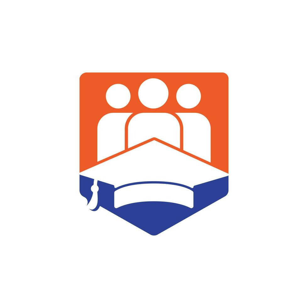 plantilla de diseño de logotipo de vector de personas de educación. gorra de graduación e icono de personas.