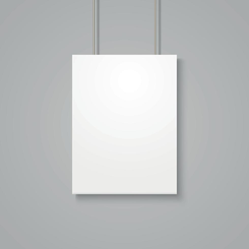 White poster mockup vector