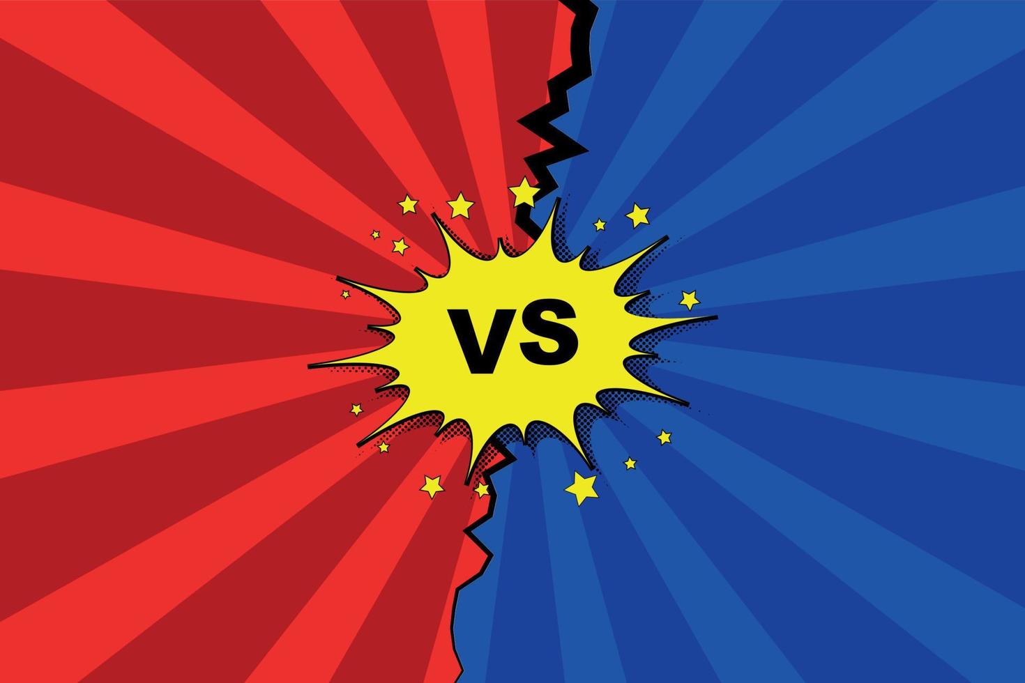 versus letters with speech bubble in comic pop art style vector