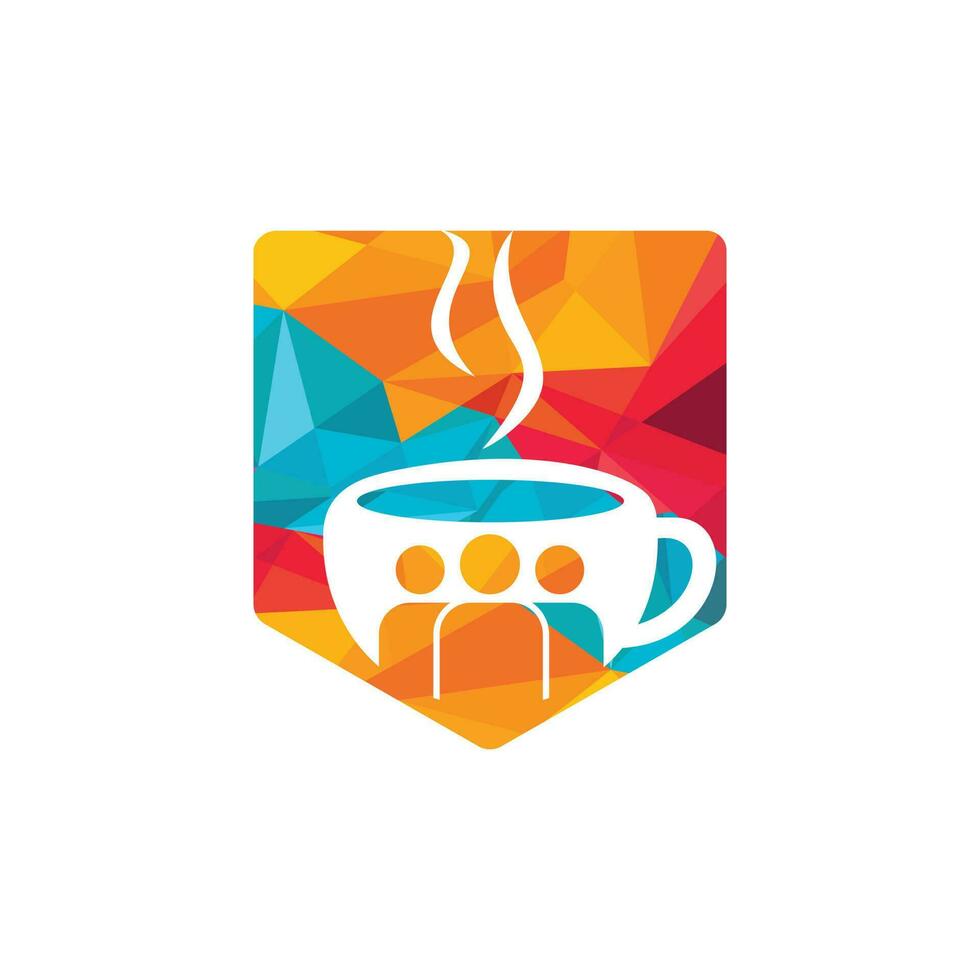 Coffee people vector logo design. Cafe or restaurant symbol.