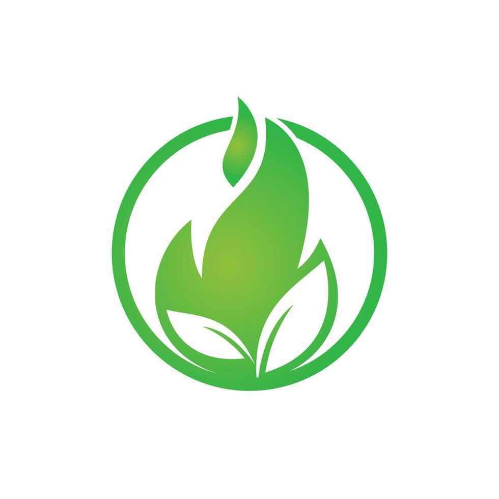 diseño de logotipo de vector de hoja de fuego. plantilla de vector de diseño de logotipo de energía alternativa verde ecológico.
