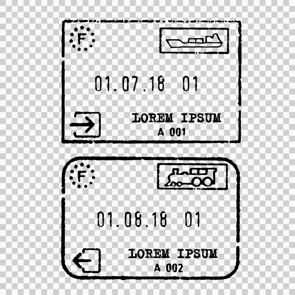 sello de visa de turista de francia vector