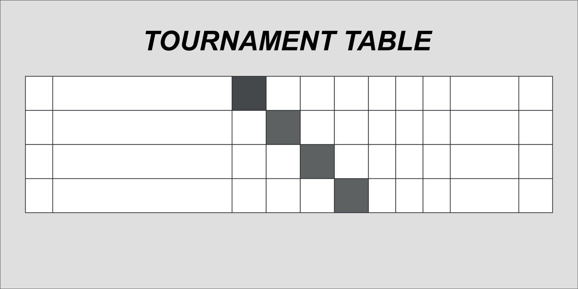 TEAM results table template. vector
