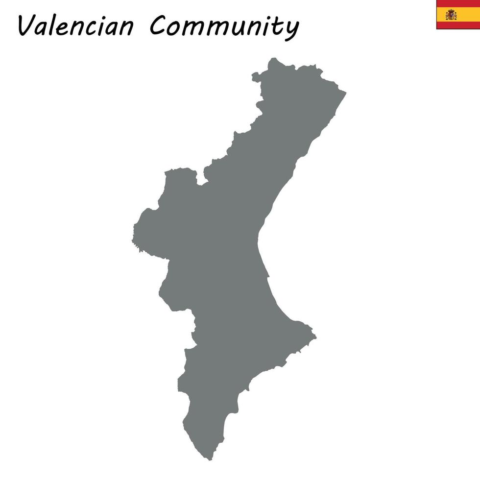 mapa de alta calidad comunidad autónoma de españa. vector