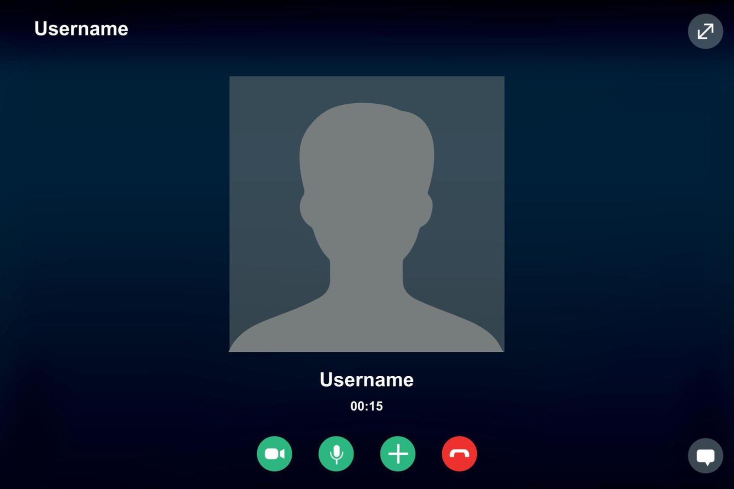 video call screen template . Vector