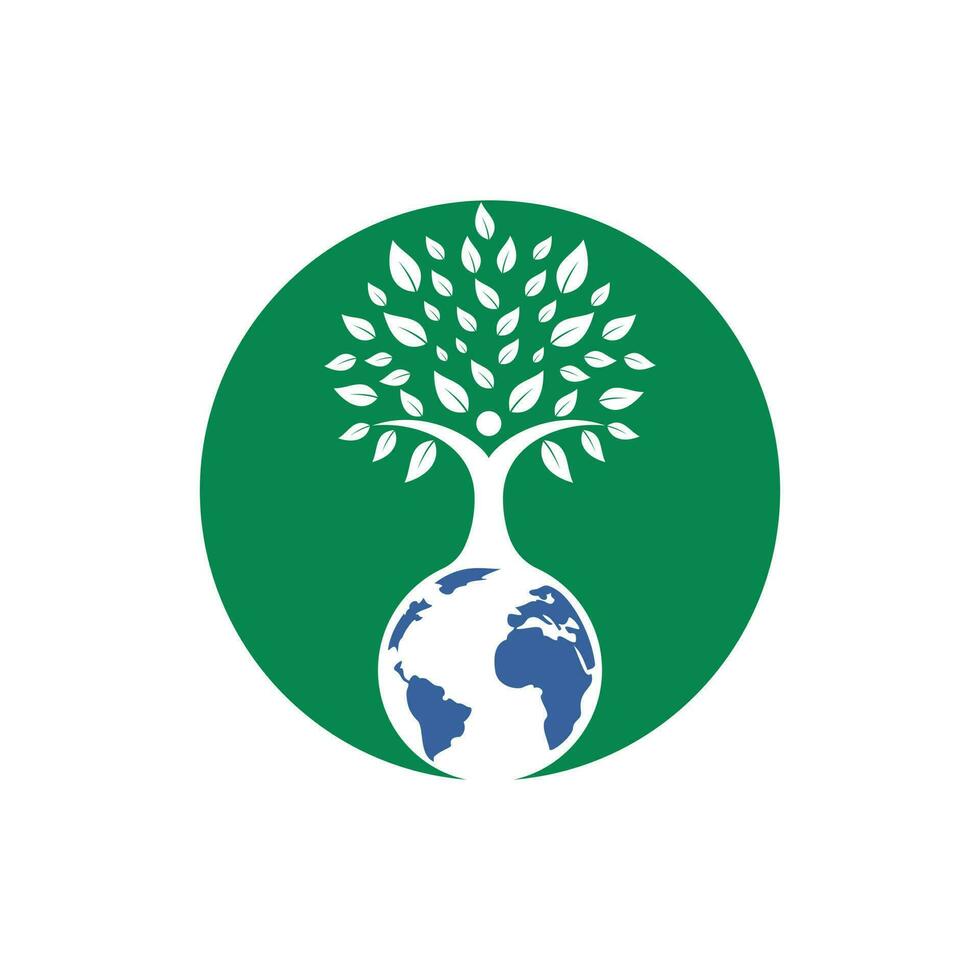 Global human tree vector logo design template.