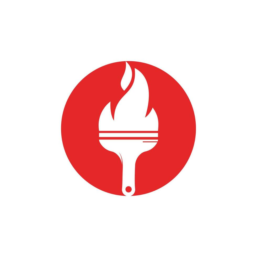 plantilla de diseño de logotipo de vector de cepillo de fuego. Inspección del hogar y diseño del logotipo del vector de protección del hogar.