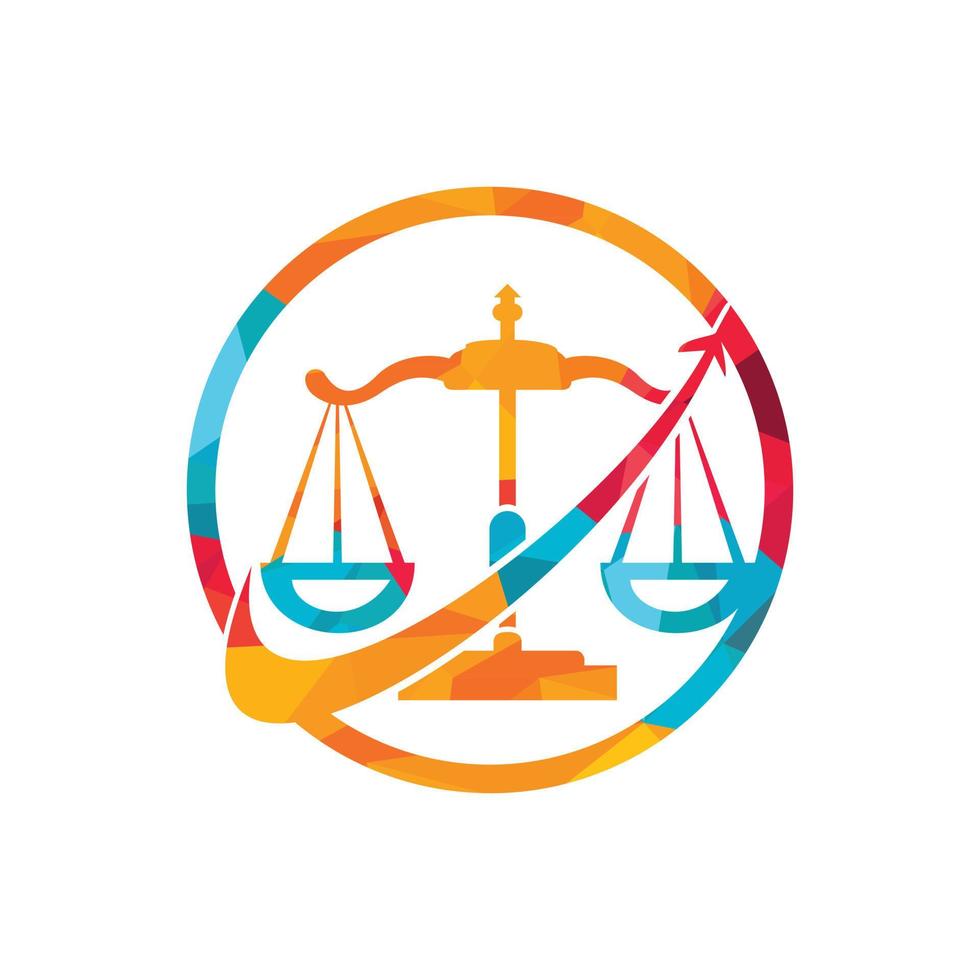 Travel law vector logo design template. Aeroplan and law balance icon.