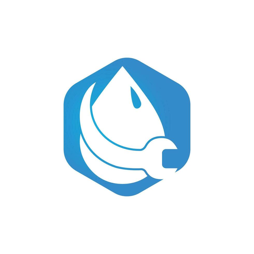 plantilla de vector de ilustración de logotipo de fontanería. diseño de logotipo vectorial de gotas de llave y agua.