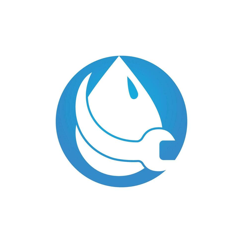 plantilla de vector de ilustración de logotipo de fontanería. diseño de logotipo vectorial de gotas de llave y agua.
