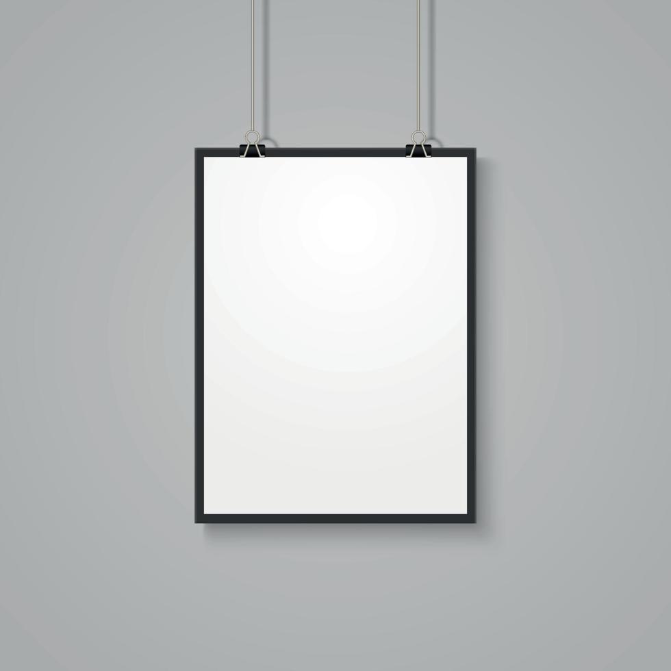 White poster mockup vector