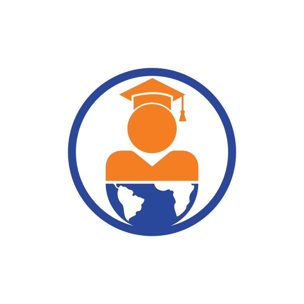 Education vector logo design template. Globe and student icon logo design.