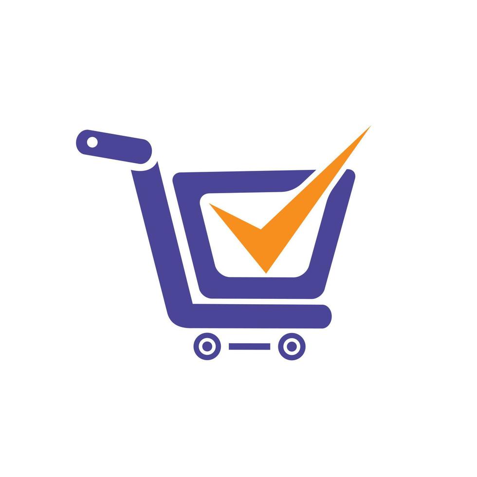 plantilla de diseño de logotipo de vector de compras seguras. diseño de icono de logotipo de carrito de compras de elección de confianza.