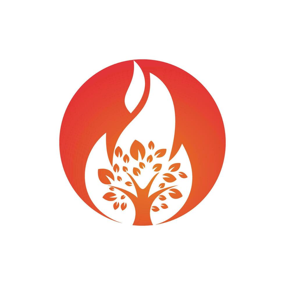 Fire Tree vector logo design template.