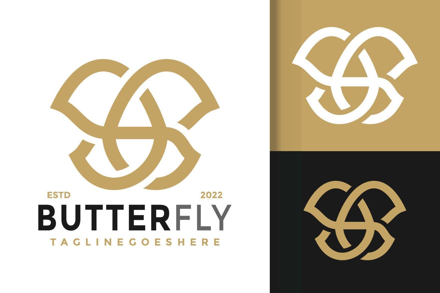 Abstract Letter A Butterfly Logo Design, brand identity logos vector, modern logo, Logo Designs Vector Illustration Template