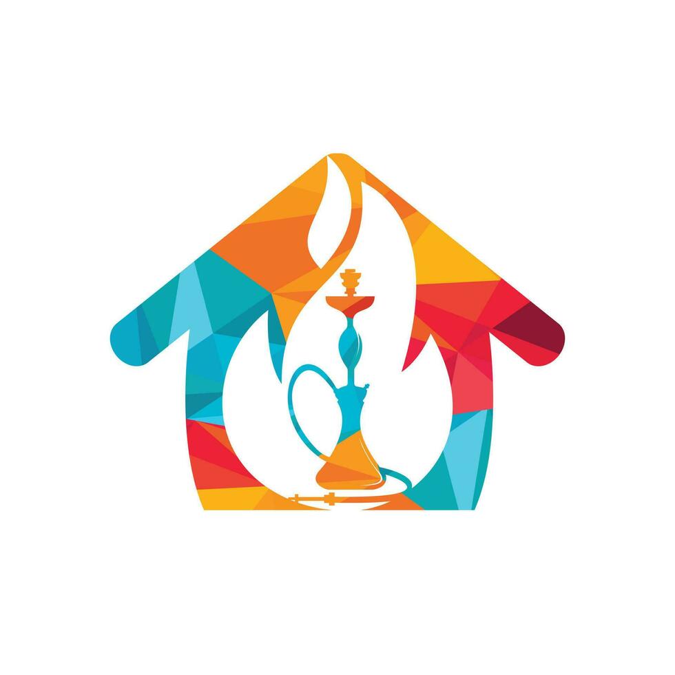 Hookah fire vector logo design. Arabian bar or house, shop vector design template.