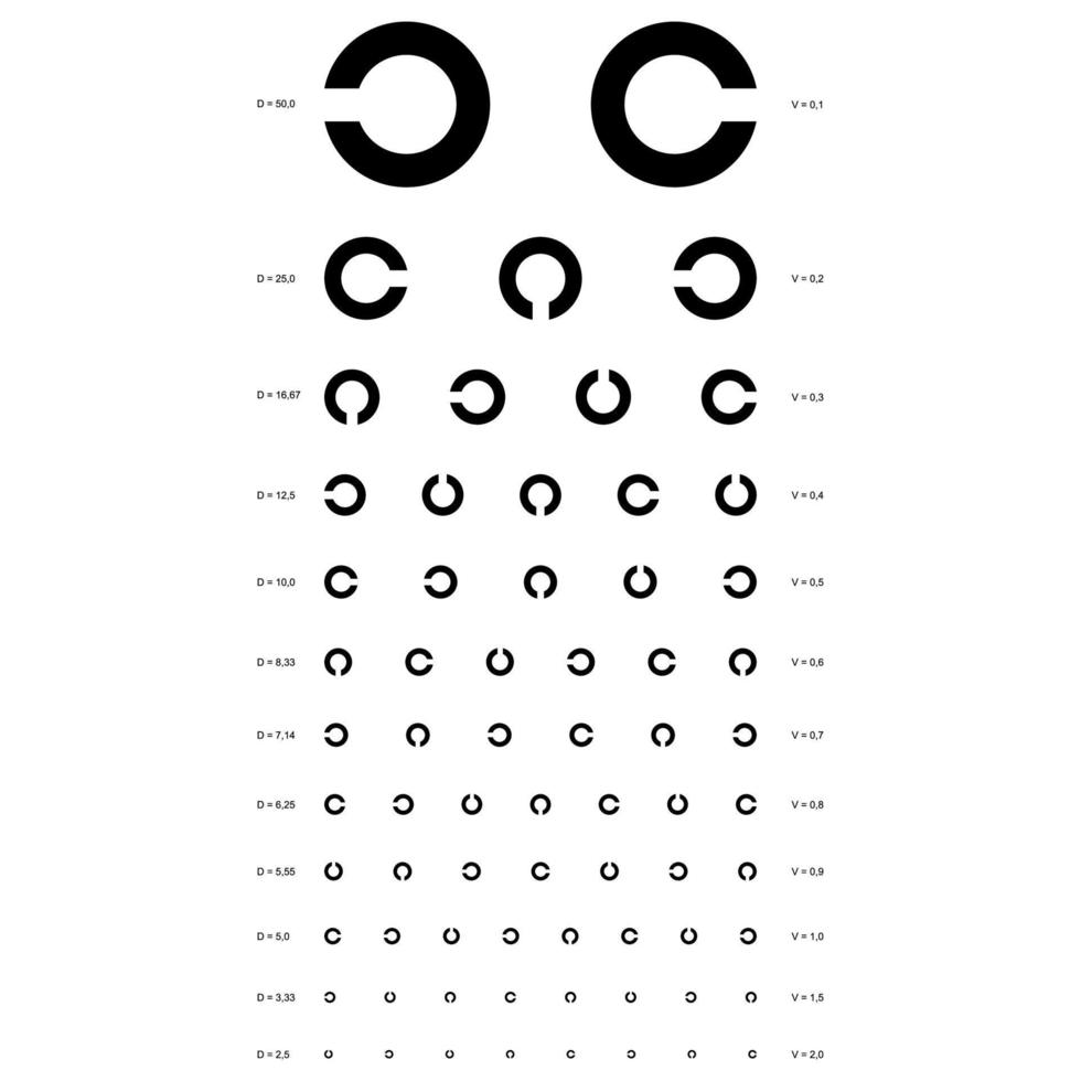 vector eye test chart. . Vector illustration
