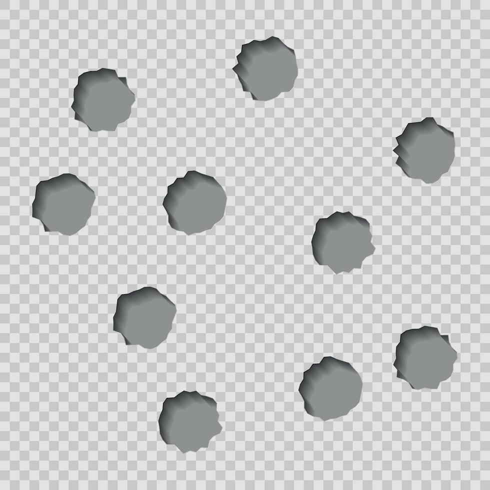bullet holes. Isolated vector