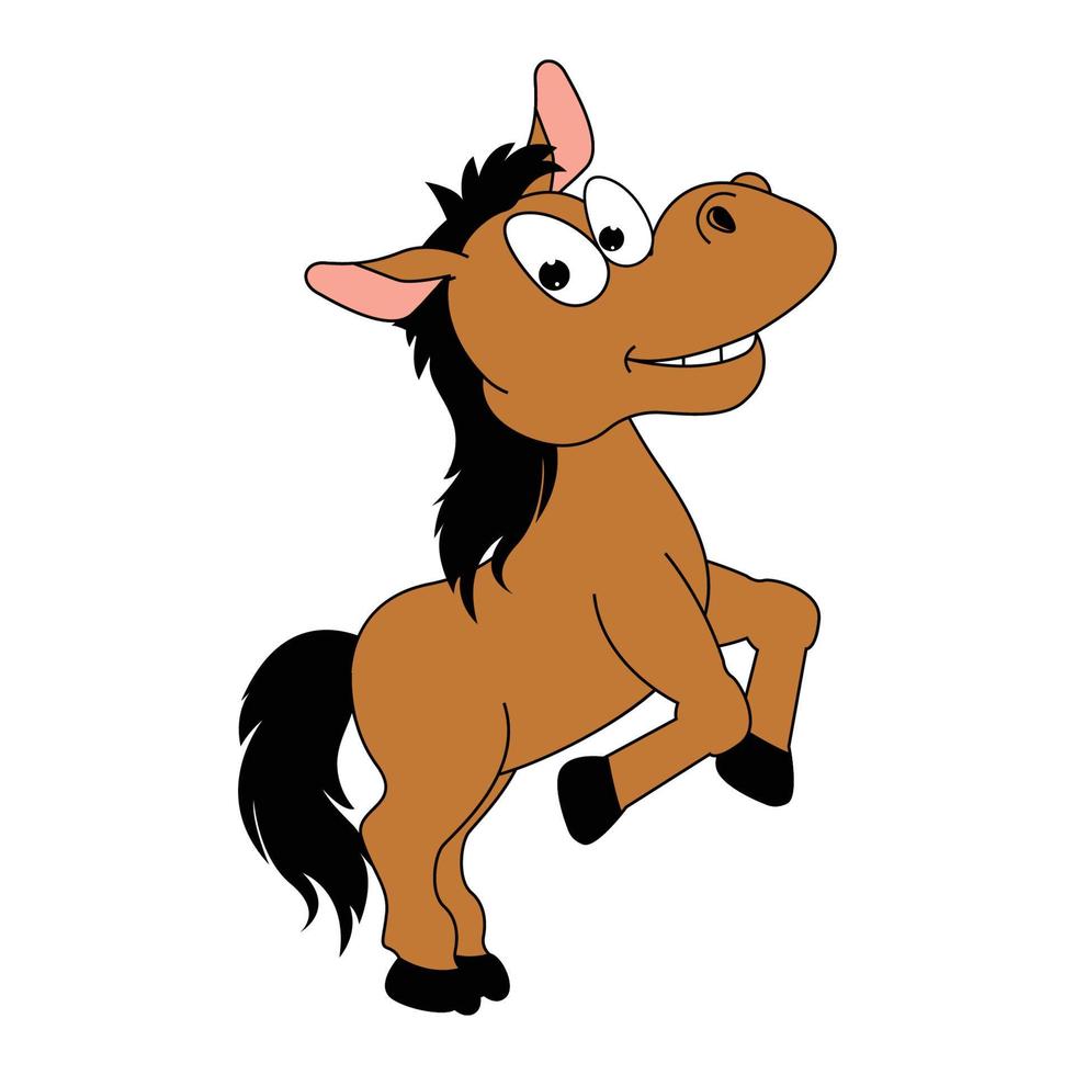 cute horse animal cartoon illustration vector