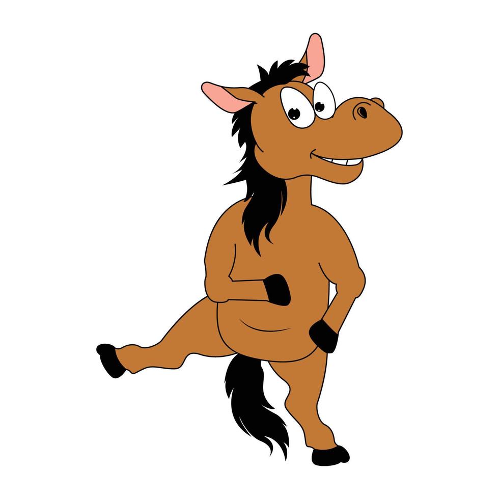 ejemplo lindo de la historieta del animal del caballo vector