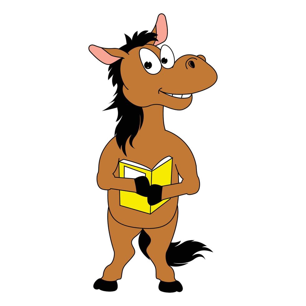 cute horse animal cartoon illustration vector