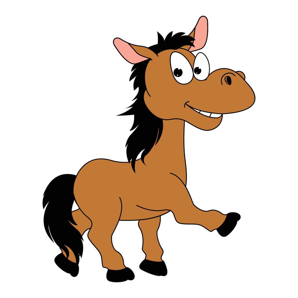 cute horse animal cartoon illustration vector