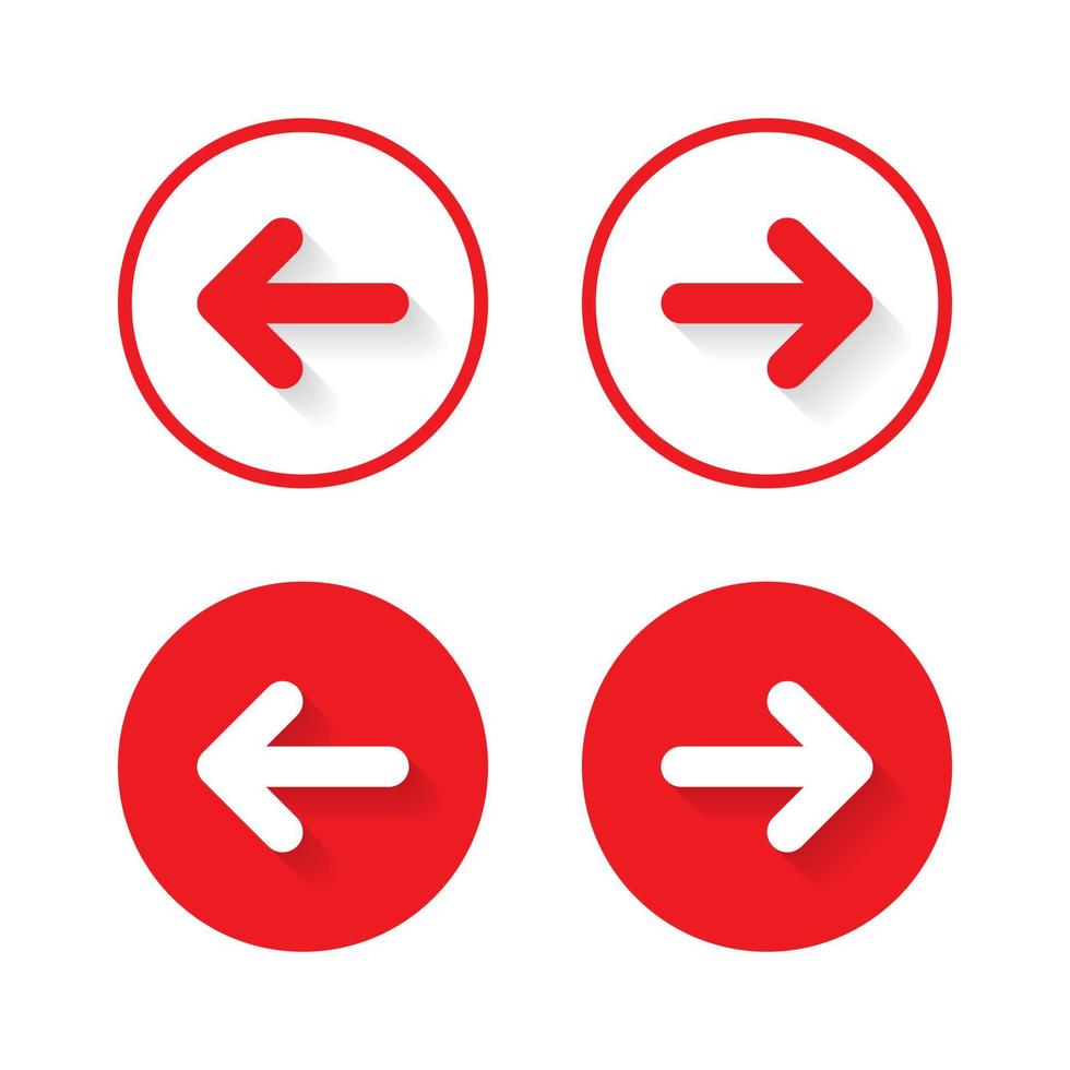 Turn Left and right arrow icon vector. Back and Forward sign symbol vector