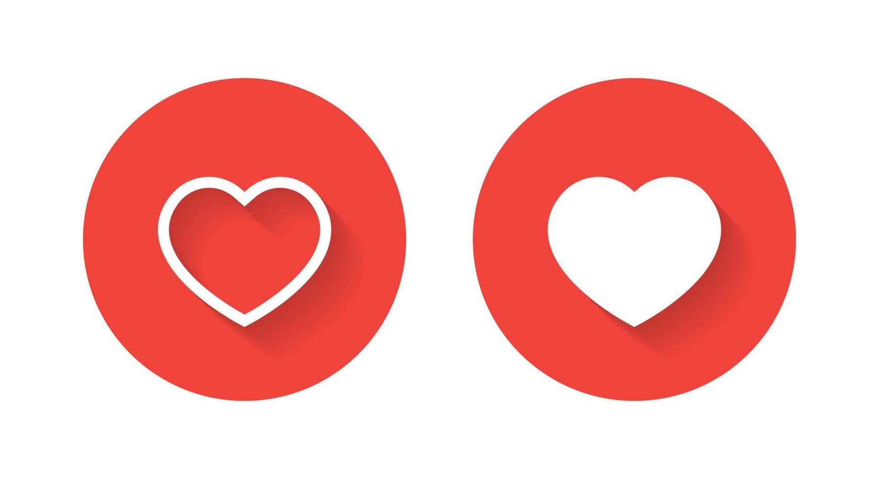 Love, heart, like icon sign symbol isolated on circle background vector