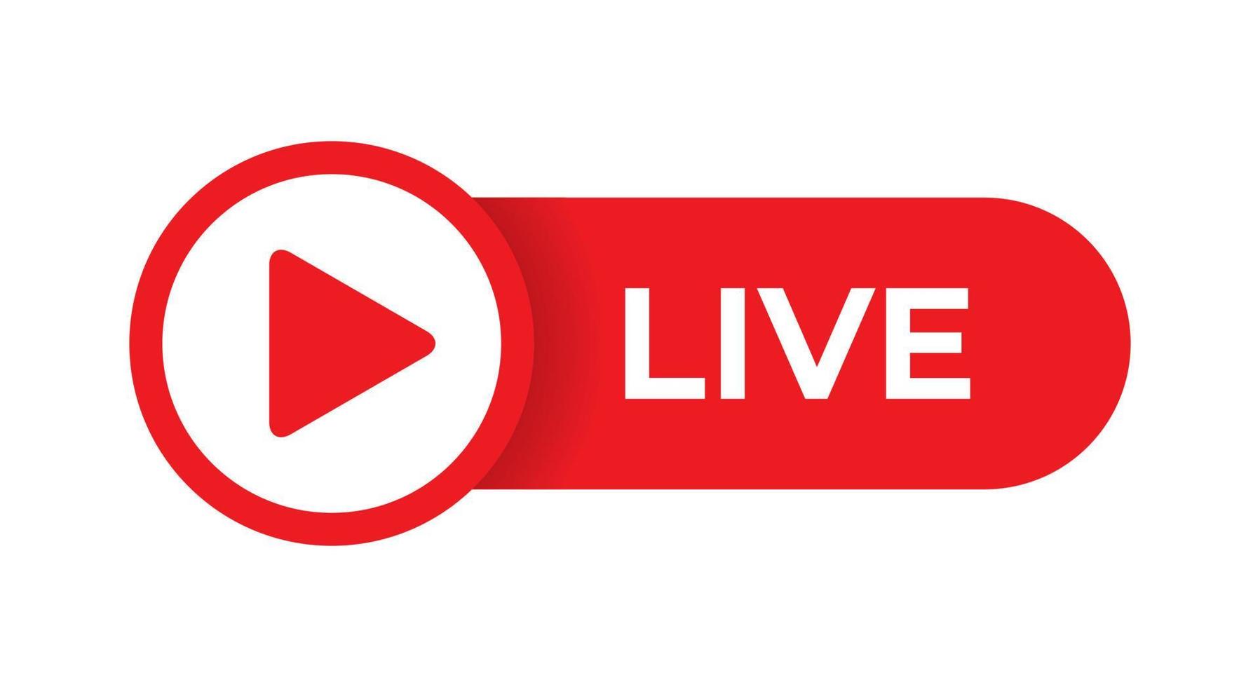 transmisión en vivo de video o vector de icono de canal en estilo plano