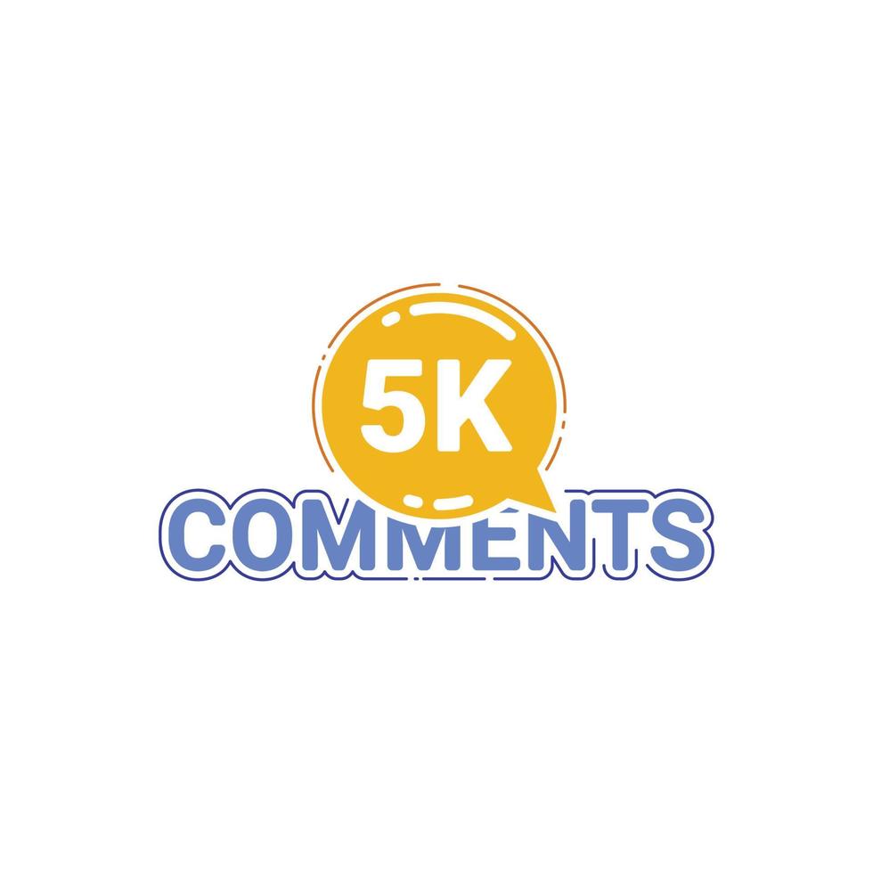 5K Comments social media banner template Vector illustration