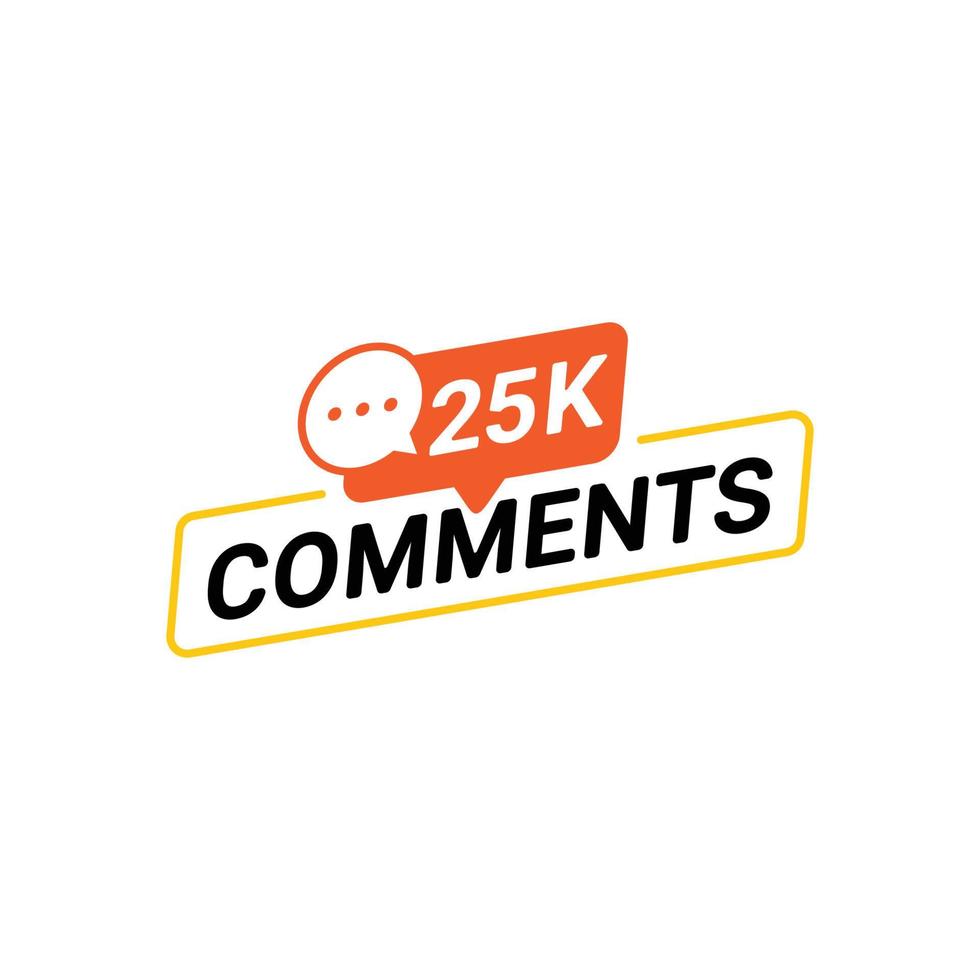 25K Comments social media banner template Vector illustration