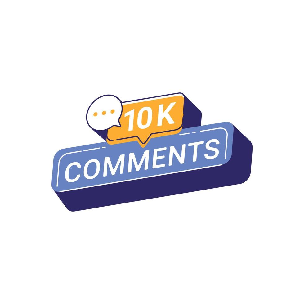 10K Comments social media banner template Vector illustration