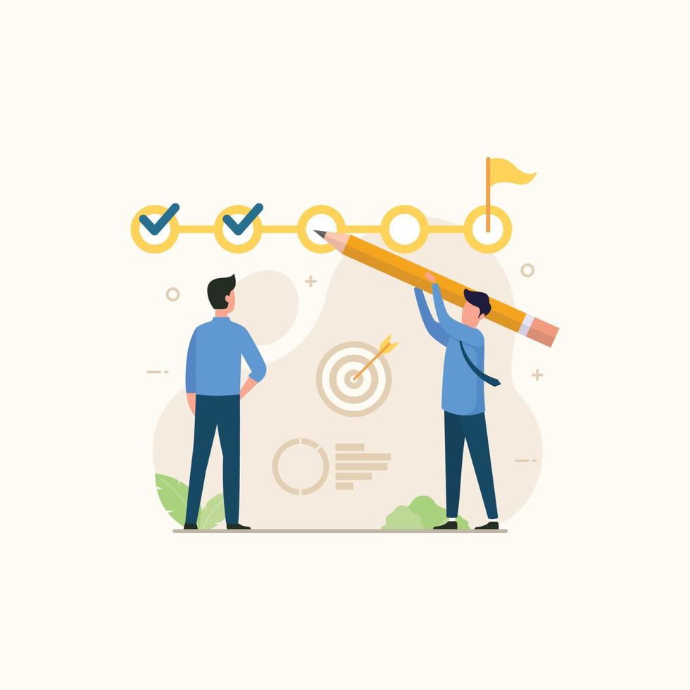 Checklist to remind project progress design concept vector illustration