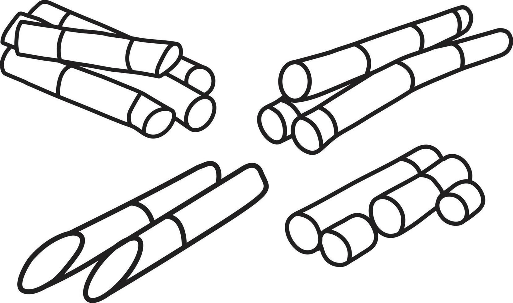 Sugarcane doodle isolated on white background for web and print. vector