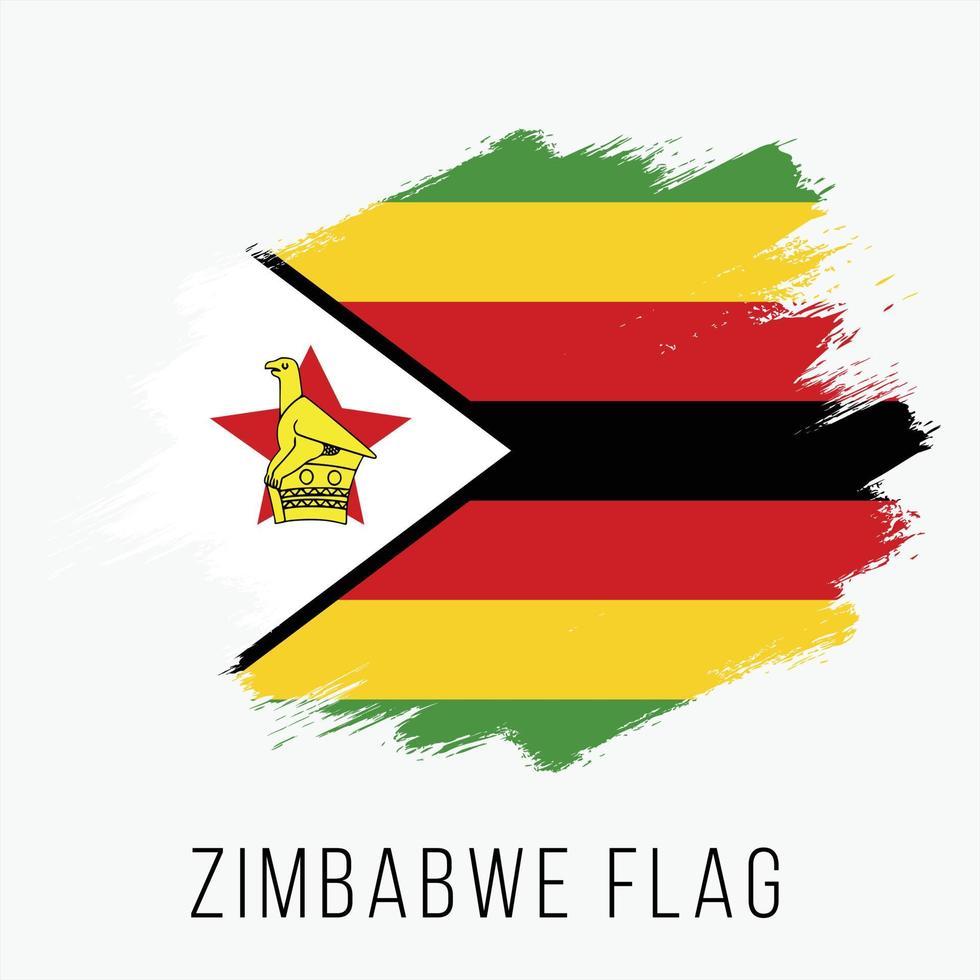 Grunge Zimbabwe Vector Flag