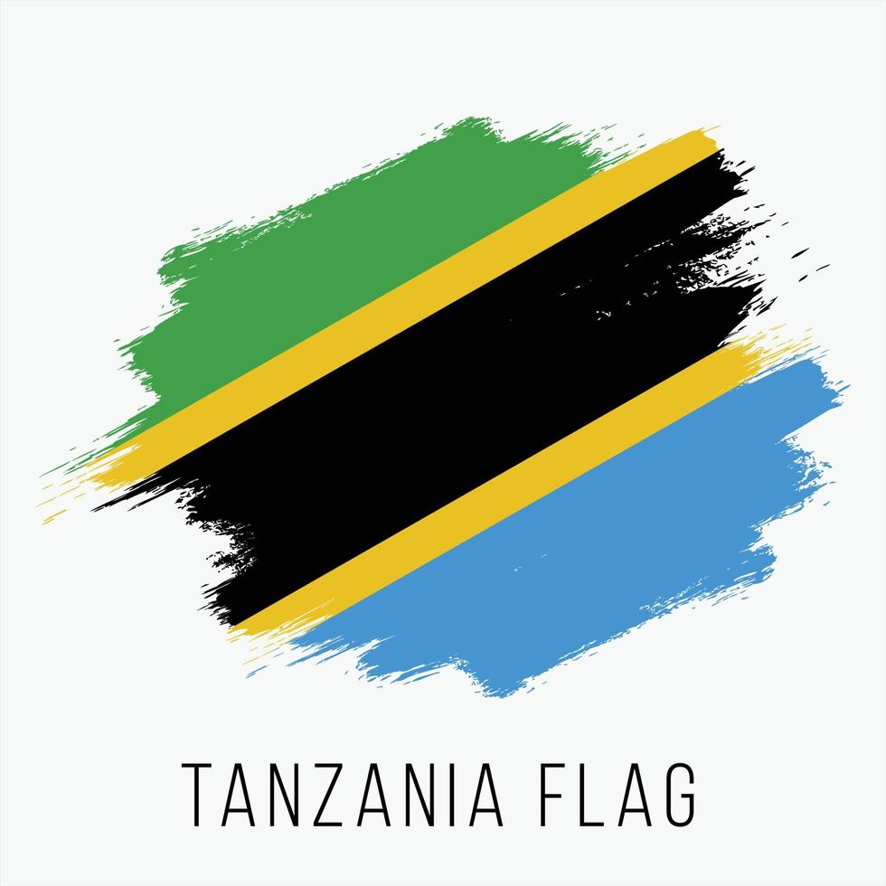 Grunge Tanzania Vector Flag