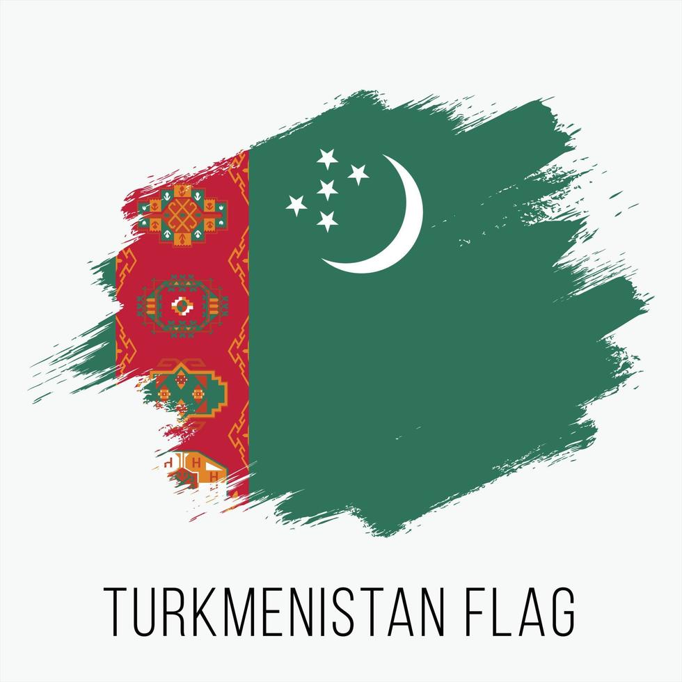 Grunge Turkmenistan Vector Flag