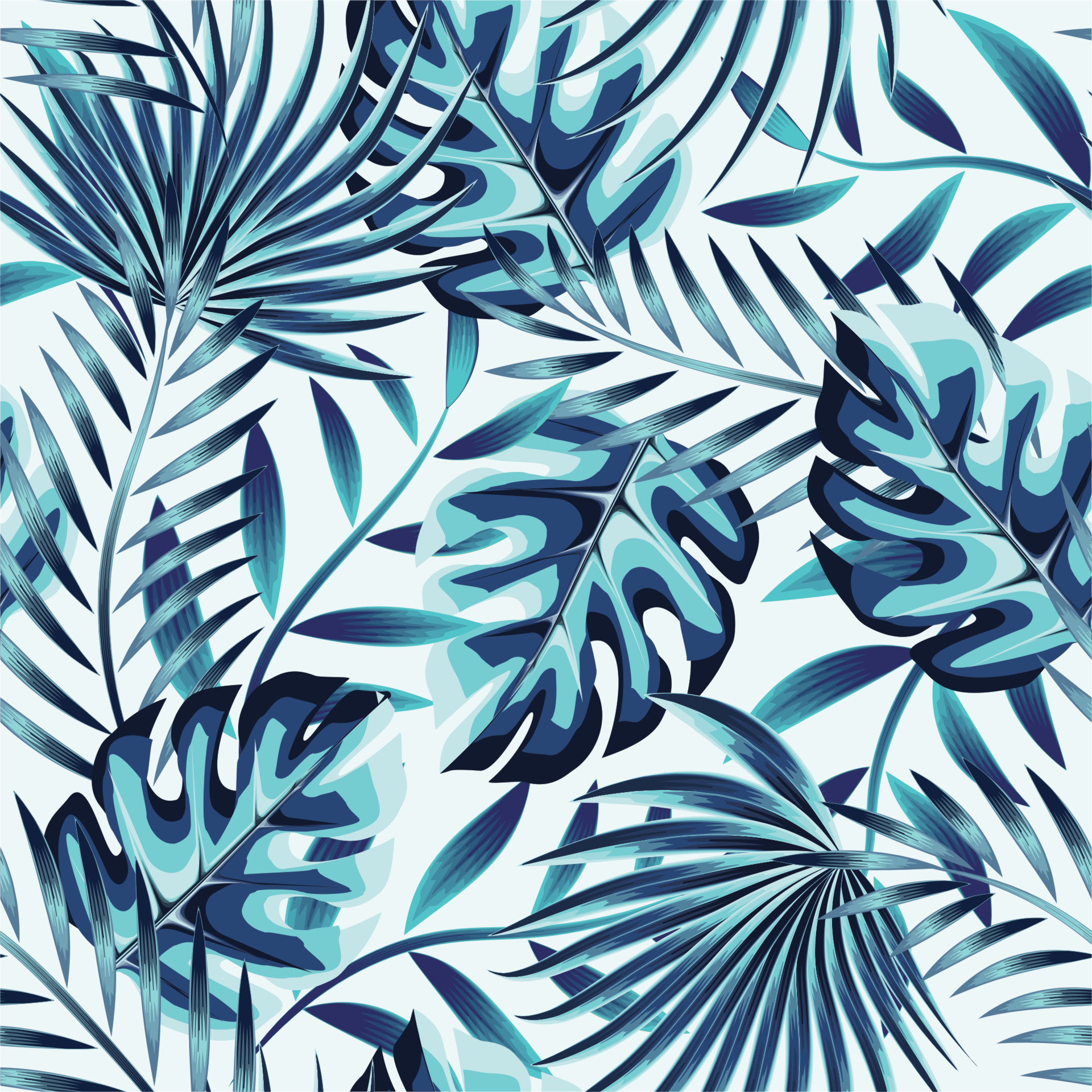 Tropical summer vacation clipart set and seamless patterns