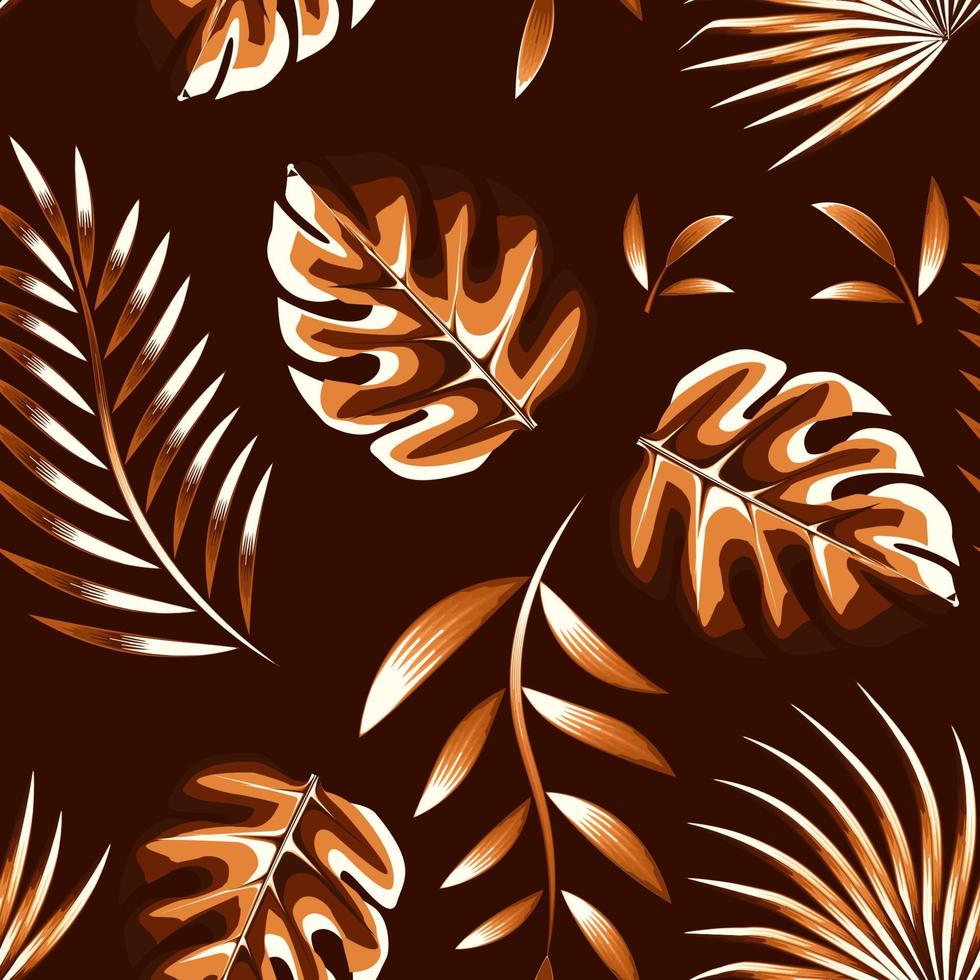 autumn foliage seamless pattern background suitable for fashion prints, graphics, backgrounds and crafts. Modern abstract design for fabric, paper, interior decor. vector designs. Exotic tropics.