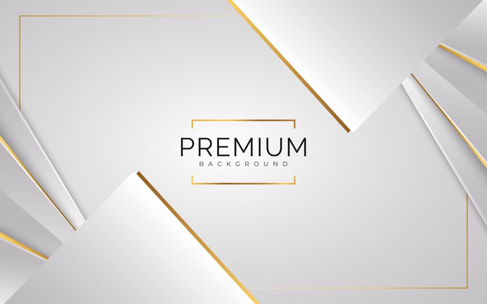 Luxury White and Gold Background with Golden Lines and Paper Cut Style. Premium Gray and Gold Background for Award, Nomination, Ceremony, Formal Invitation or Certificate Design vector