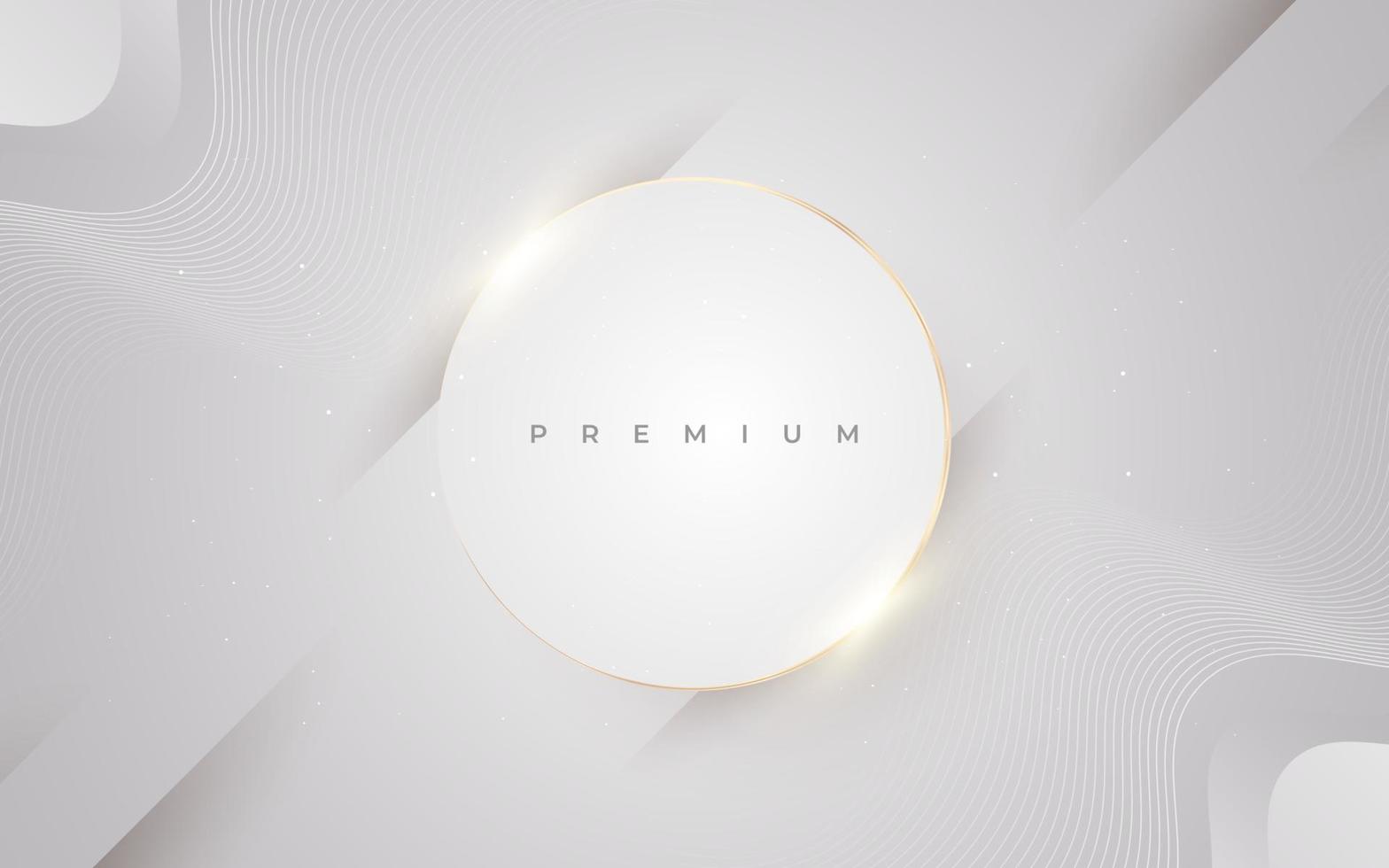 Luxury White and Gold Background with Golden Lines and Paper Cut Style. Premium Gray and Gold Background for Award, Nomination, Ceremony, Formal Invitation or Certificate Design vector
