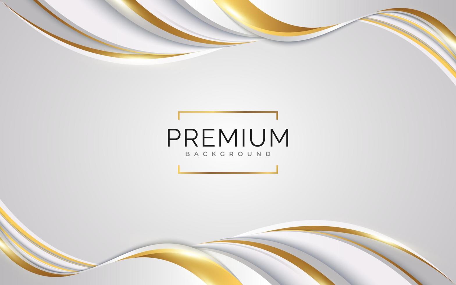 Luxury White and Gold Background with Golden Lines and Paper Cut Style. Premium Gray and Gold Background for Award, Nomination, Ceremony, Formal Invitation or Certificate Design vector