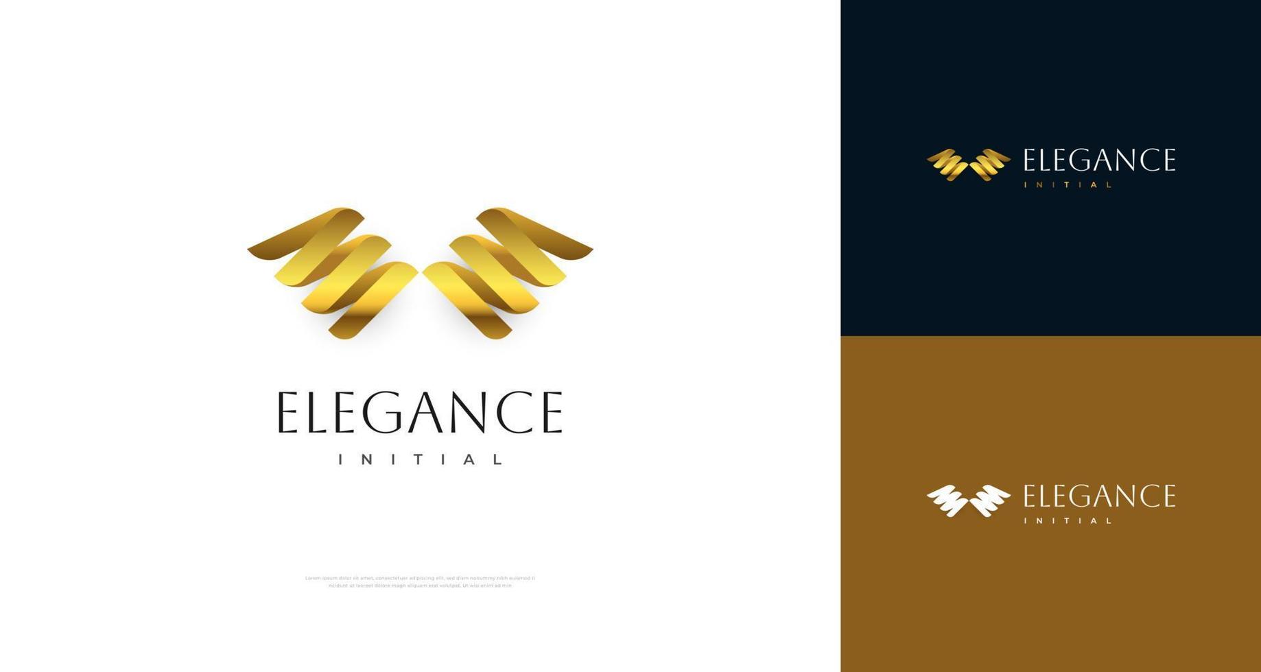 diseño de logotipo de letra w de lujo y elegante. elegante logotipo o icono inicial w vector