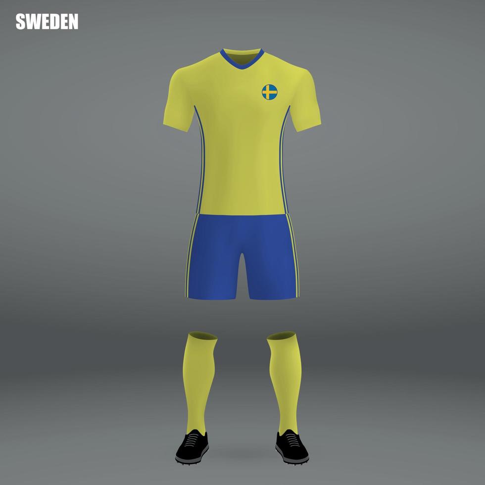 equipacion de futbol de suecia vector