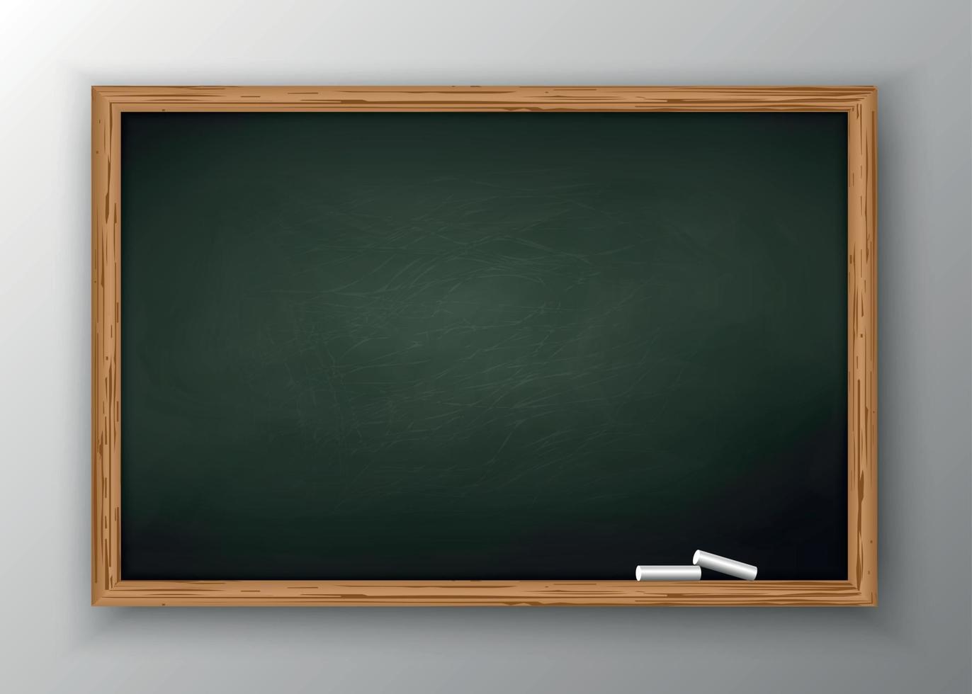 Blackboard with wooden frame . Vector illustration