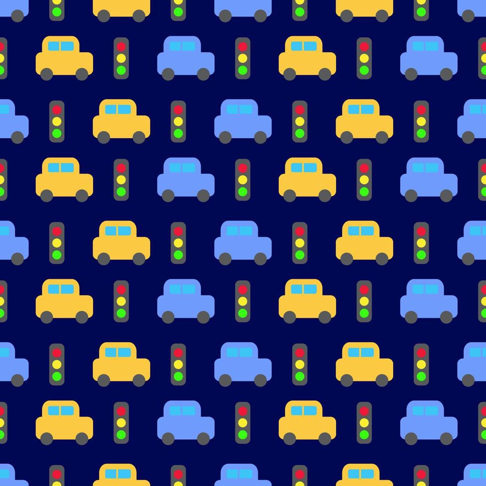 Cartoon cars seamless pattern. Vector illustration.