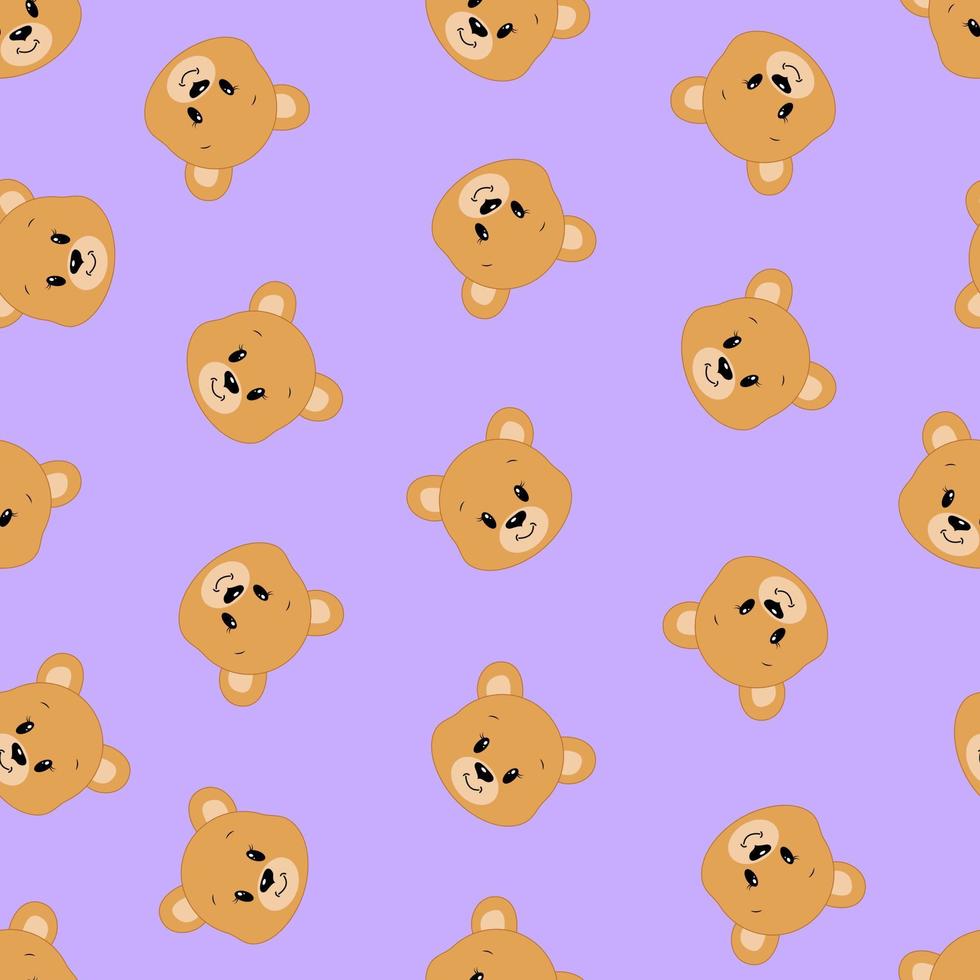 Cute cartoon bear. Vector illustration. Seamless pattern.