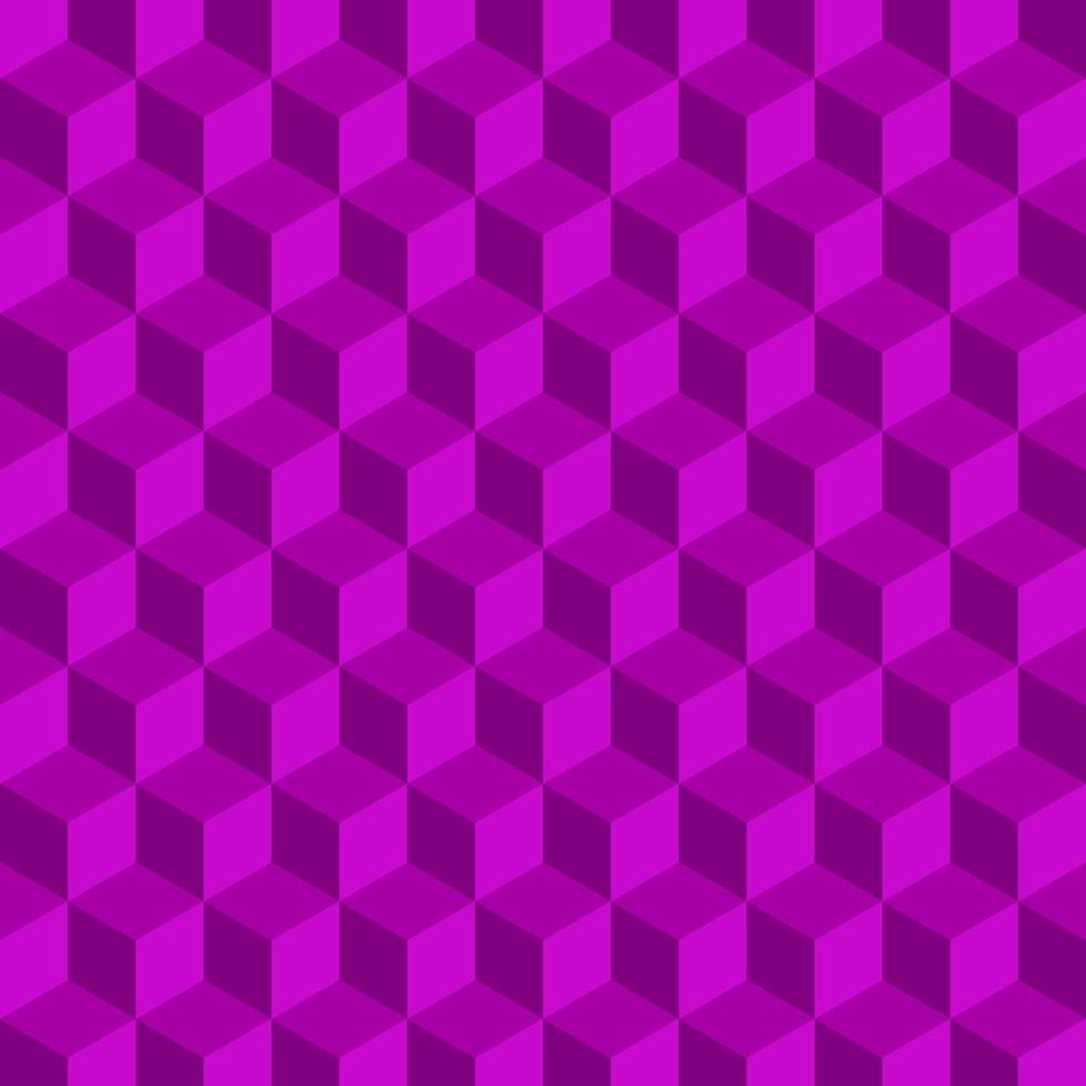 Violet geometric 3d cubes pattern. Abstract background. vector